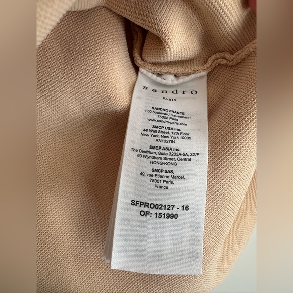 Sandro Alyssa ribbed mini dress in beige - Picture 4 of 8